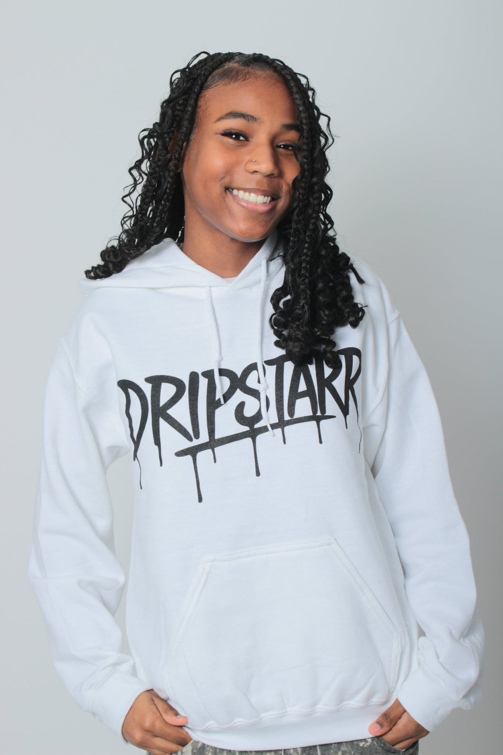 White "DripTop Hoodie - Drip Starr