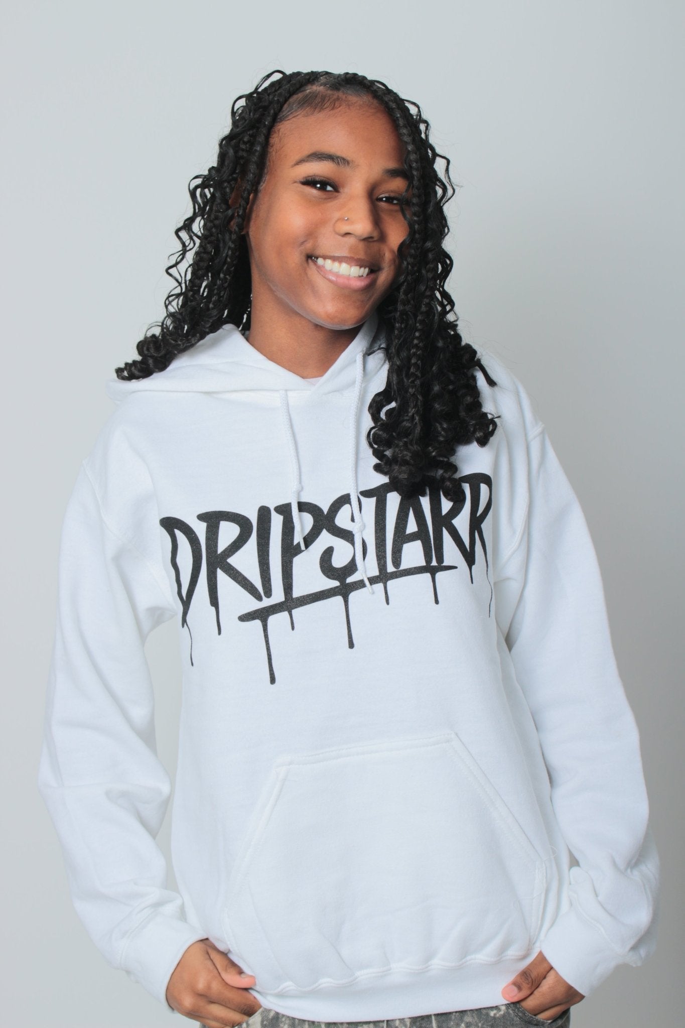 White "DripTop Hoodie - Drip Starr